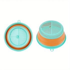 1pc Anti-fly Vegetable Cover; Folding Table Cover Leftovers Food Cover Household Dust Umbrella Anti-mosquito Leftovers Kitchen Supplies (Color: green)